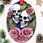 Skulls and Flowers Ornament (Oval)