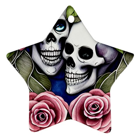 Skulls and Flowers Ornament (Star) from ArtsNow.com Front