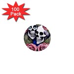 Skulls and Flowers 1  Mini Magnets (100 pack) 