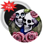 Skulls and Flowers 3  Magnets (10 pack) 