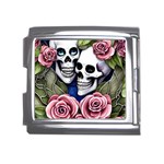 Skulls and Flowers Mega Link Italian Charm (18mm)