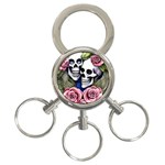 Skulls and Flowers 3-Ring Key Chain