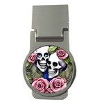 Skulls and Flowers Money Clips (Round) 