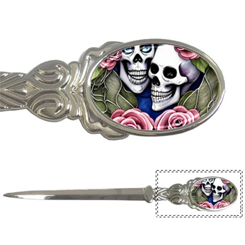 Skulls and Flowers Letter Opener from ArtsNow.com Front