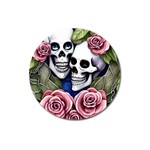 Skulls and Flowers Magnet 3  (Round)