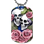 Skulls and Flowers Dog Tag (One Side)