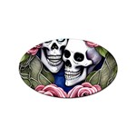 Skulls and Flowers Sticker Oval (10 pack)