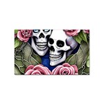 Skulls and Flowers Sticker Rectangular (100 pack)