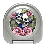 Skulls and Flowers Travel Alarm Clock