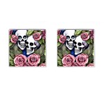 Skulls and Flowers Cufflinks (Square)