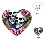 Skulls and Flowers Playing Cards Single Design (Heart)