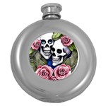 Skulls and Flowers Round Hip Flask (5 oz)