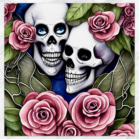 Skulls and Flowers Canvas 12  x 12  from ArtsNow.com 11.4 x11.56  Canvas - 1