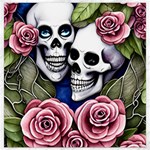 Skulls and Flowers Canvas 12  x 12 