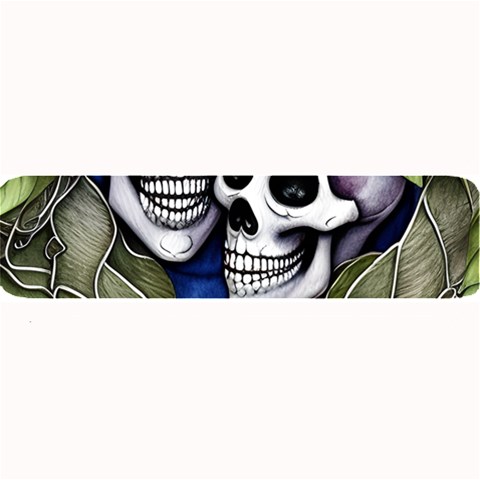 Skulls and Flowers Large Bar Mat from ArtsNow.com 32 x8.5  Bar Mat