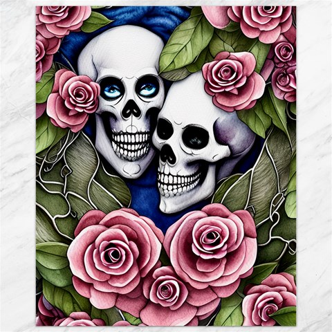 Skulls and Flowers Canvas 11  x 14  from ArtsNow.com 10.95 x13.48  Canvas - 1