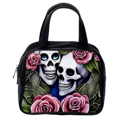 Skulls and Flowers Classic Handbag (Two Sides) from ArtsNow.com Back