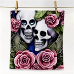 Skulls and Flowers Face Towel