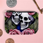 Skulls and Flowers Mini Coin Purse