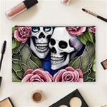 Skulls and Flowers Cosmetic Bag (Large)