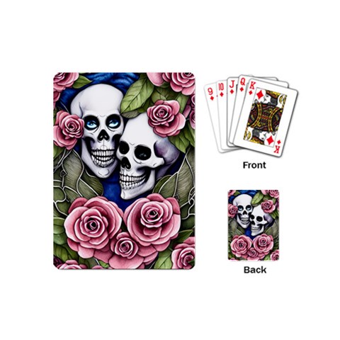 Skulls and Flowers Playing Cards Single Design (Mini) from ArtsNow.com Back