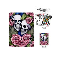 King Skulls and Flowers Playing Cards 54 Designs (Mini) from ArtsNow.com Front - SpadeK