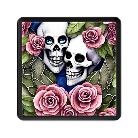 Skulls and Flowers Memory Card Reader (Square) from ArtsNow.com Front