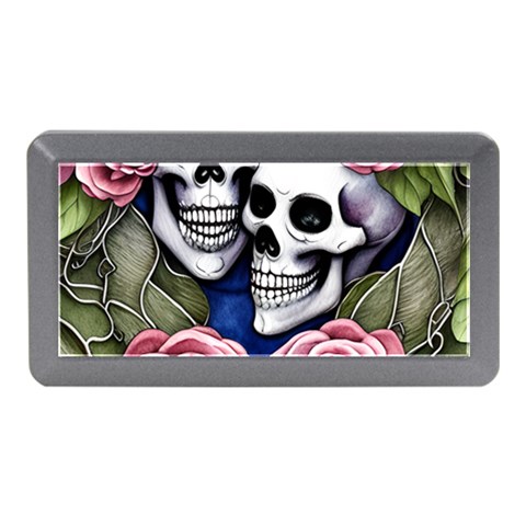 Skulls and Flowers Memory Card Reader (Mini) from ArtsNow.com Front