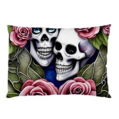 Skulls and Flowers Pillow Case (Two Sides) from ArtsNow.com Front