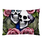 Skulls and Flowers Pillow Case (Two Sides)