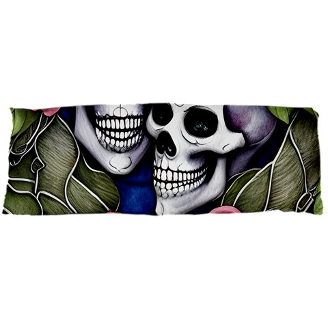 Skulls and Flowers Body Pillow Case Dakimakura (Two Sides) from ArtsNow.com Front
