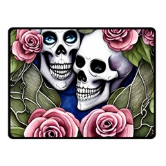 Skulls and Flowers Fleece Blanket (Small) from ArtsNow.com 45 x34  Blanket Back