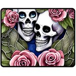 Skulls and Flowers Fleece Blanket (Medium)