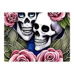 Skulls and Flowers Premium Plush Fleece Blanket (Mini)