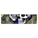Skulls and Flowers Oblong Satin Scarf (16  x 60 )
