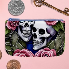 Skulls and Flowers Large Coin Purse from ArtsNow.com Front
