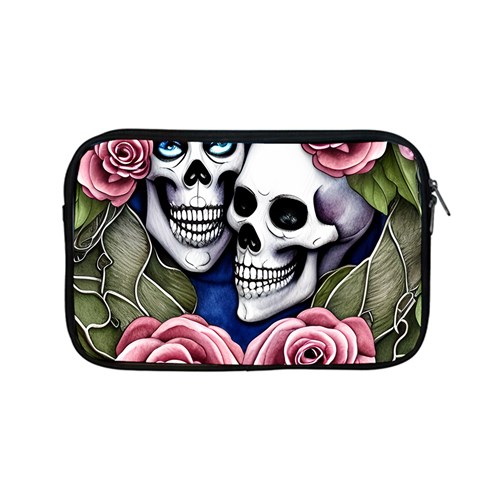 Skulls and Flowers Apple MacBook Pro 13  Zipper Case from ArtsNow.com Front