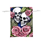 Skulls and Flowers Lightweight Drawstring Pouch (L)