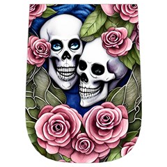 Skulls and Flowers Wristlet Pouch Bag (Small) from ArtsNow.com Left Side