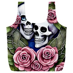 Skulls and Flowers Full Print Recycle Bag (XXL) from ArtsNow.com Back