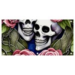 Skulls and Flowers Banner and Sign 4  x 2 