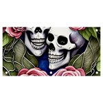 Skulls and Flowers Banner and Sign 6  x 3 