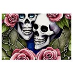 Skulls and Flowers Banner and Sign 6  x 4 