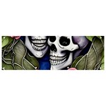 Skulls and Flowers Banner and Sign 9  x 3 