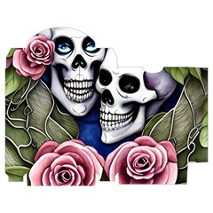 Skulls and Flowers Playing Cards Single Design (Rectangle) with Custom Box from ArtsNow.com Poker Box