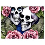 Skulls and Flowers One Side Premium Plush Fleece Blanket (Extra Small)