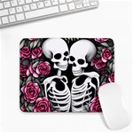 black and white rose sugar skull Small Mousepad