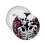 black and white rose sugar skull 2.25  Buttons