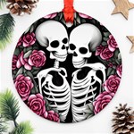 black and white rose sugar skull Ornament (Round)