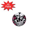 black and white rose sugar skull 1  Mini Buttons (10 pack) 